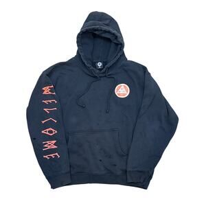 Thrashed Welcome Skateboards pullover neon orange talisman logo